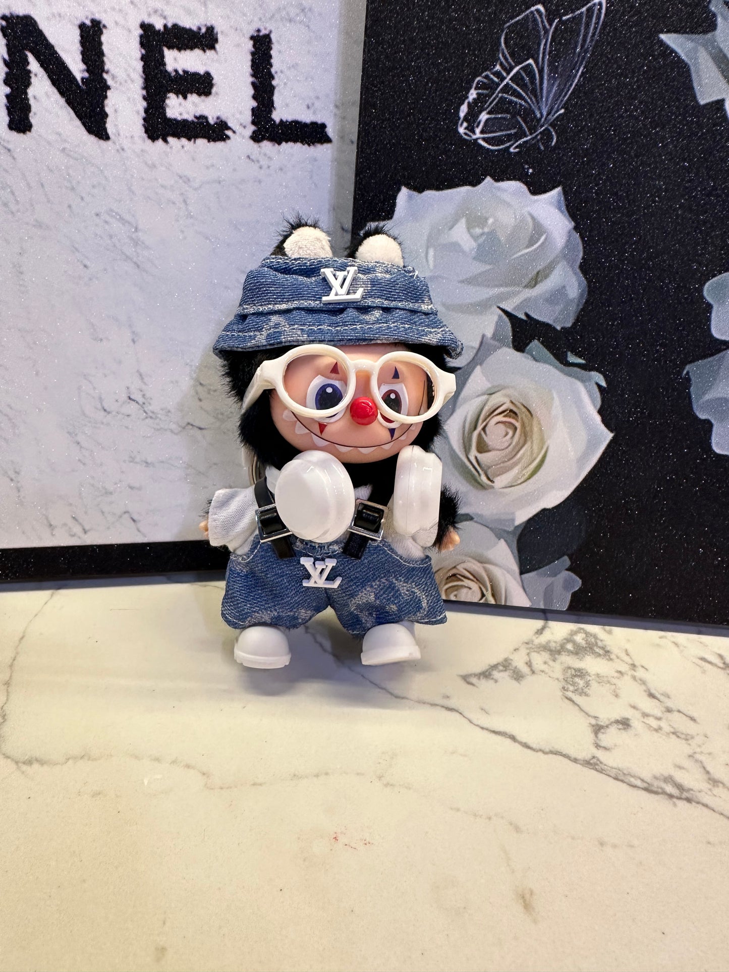 vl denium overall outfit set