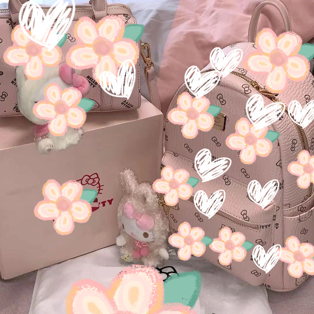 saro pink leahter backpack