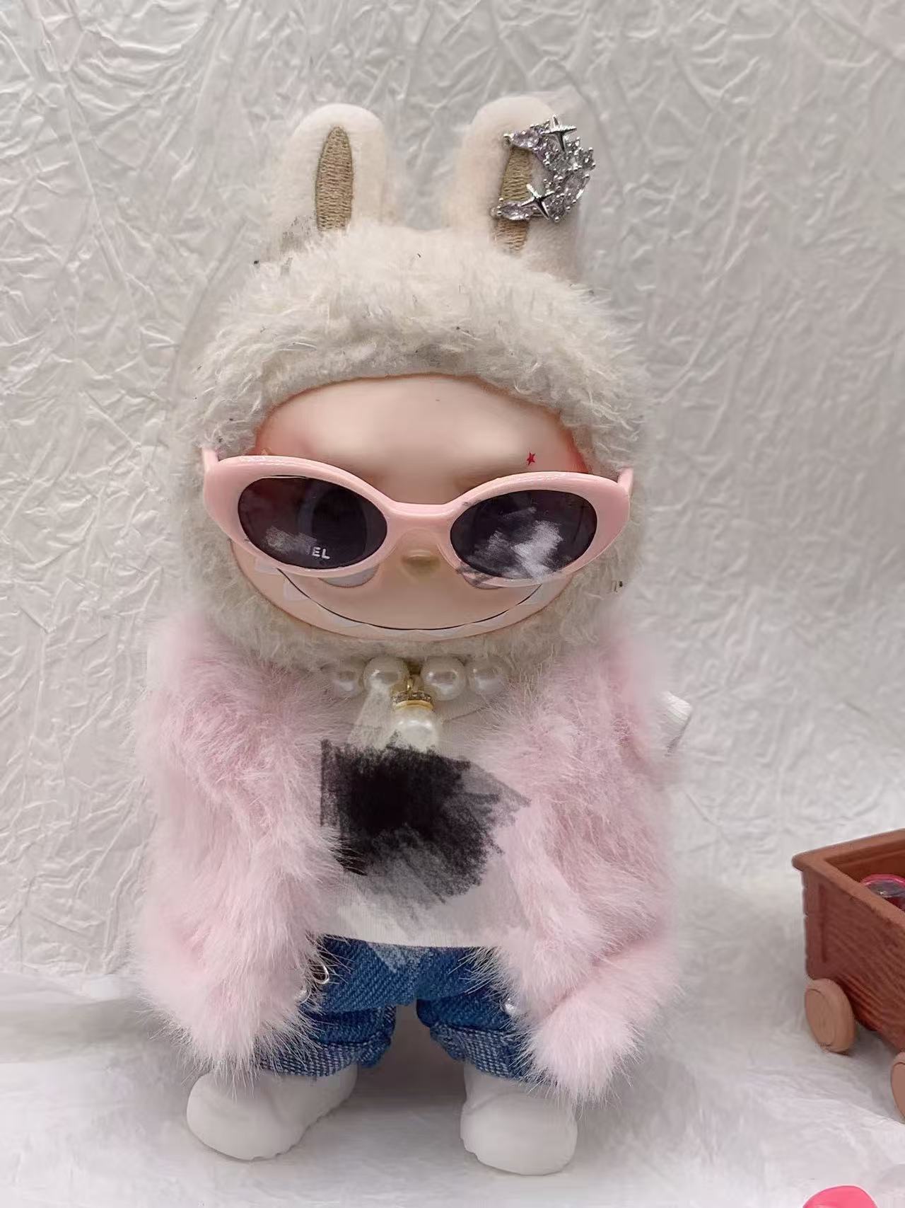 cc pink fluffy outfit set