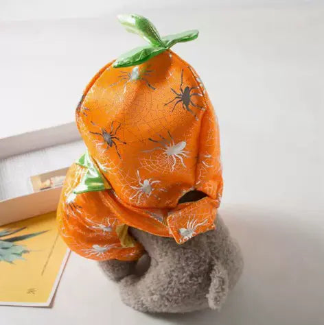Halloween Pumpkin Dog Costume with Hood for Dogs