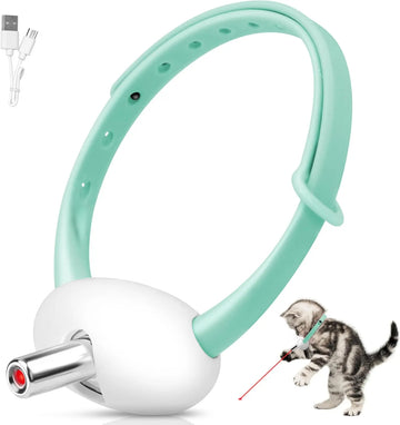 Automatic Laser Cat Collar Toy with Adjustable Angle and USB Rechargeable for Indoor Cats