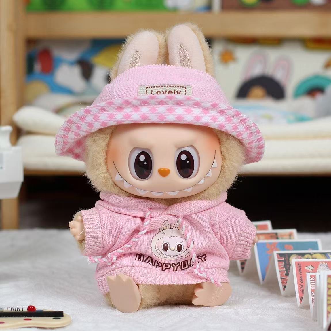 labubu pink hoodie outfit