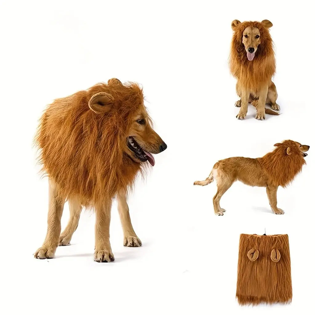 Lion Mane Dog Costume, Lion Mane Wig for Medium to Large Dogs, Halloween for Big Dogs, Fun Pet Dress-Up Gear