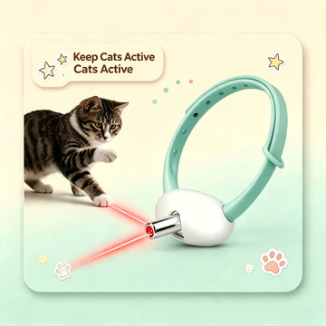 Automatic Laser Cat Collar Toy with Adjustable Angle and USB Rechargeable for Indoor Cats