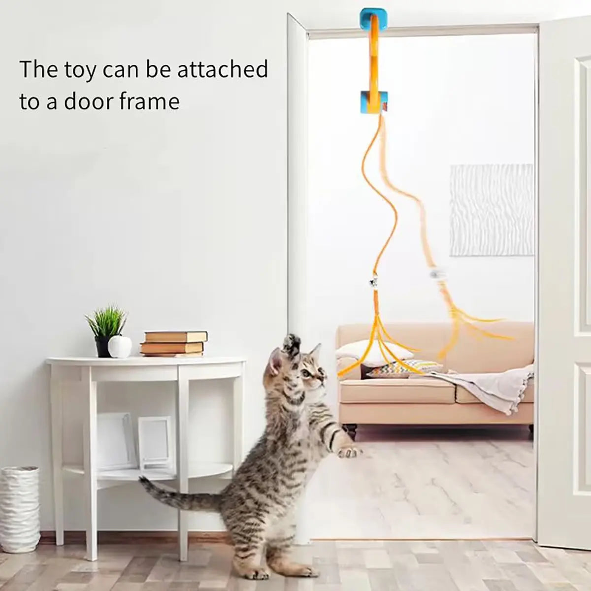 Allforpaws Interactive Cat Toy for Indoor Cats with Feather Teaser