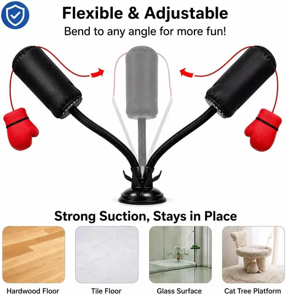 Cat Punching Bag Toy with Suction Cup, Interactive Boxing Stand