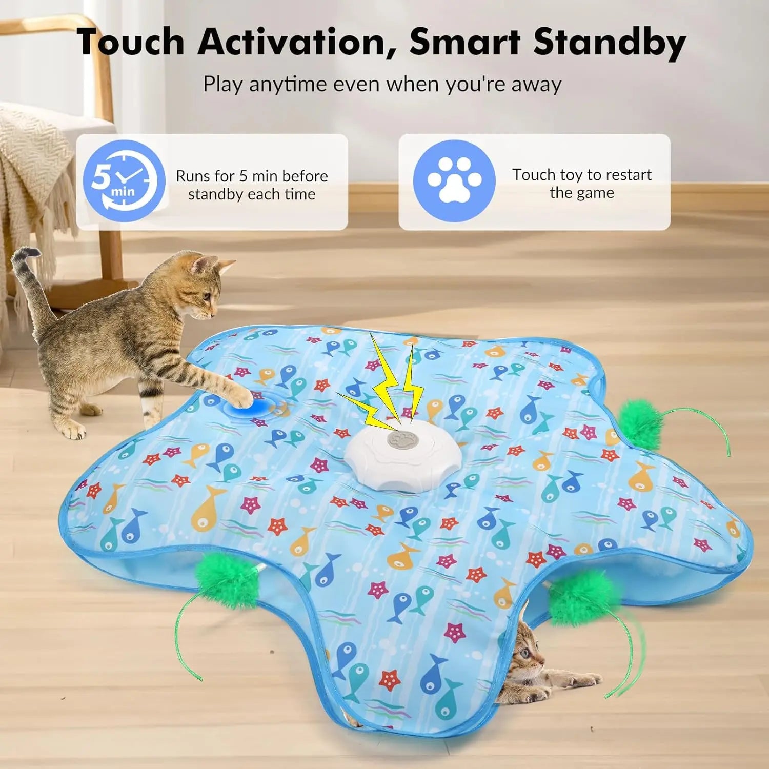 Hide and Seek Cat Toys – Rechargeable Interactive Feathers