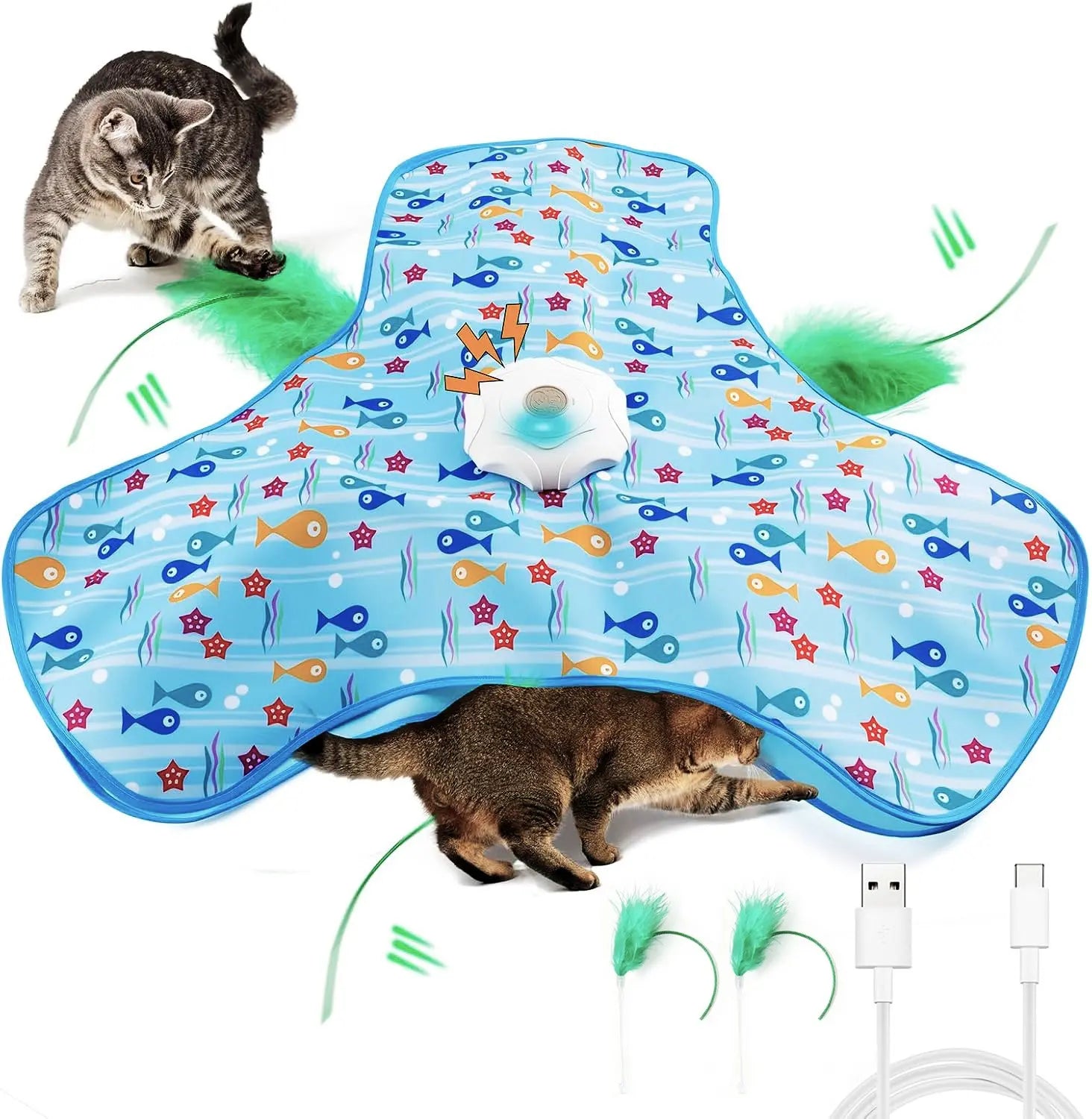 Hide and Seek Cat Toys – Rechargeable Interactive Feathers