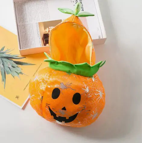Halloween Pumpkin Dog Costume with Hood for Dogs