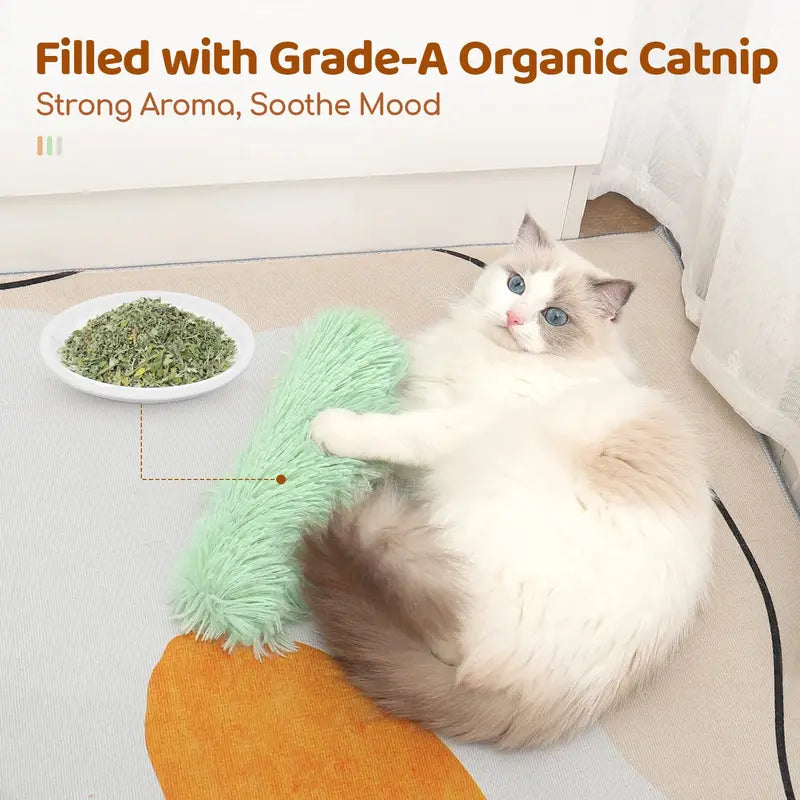 Potaroma Cat Kicker Toys with Catnip, 3-Pack Plush Plush Pillows