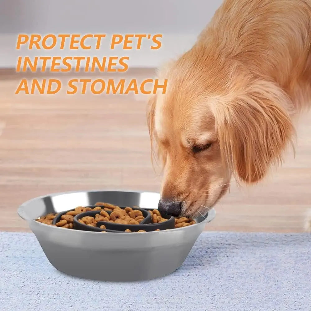 Slow Feeder Dog Bowl Insert Silicone Soft Suction Sizes S-XL