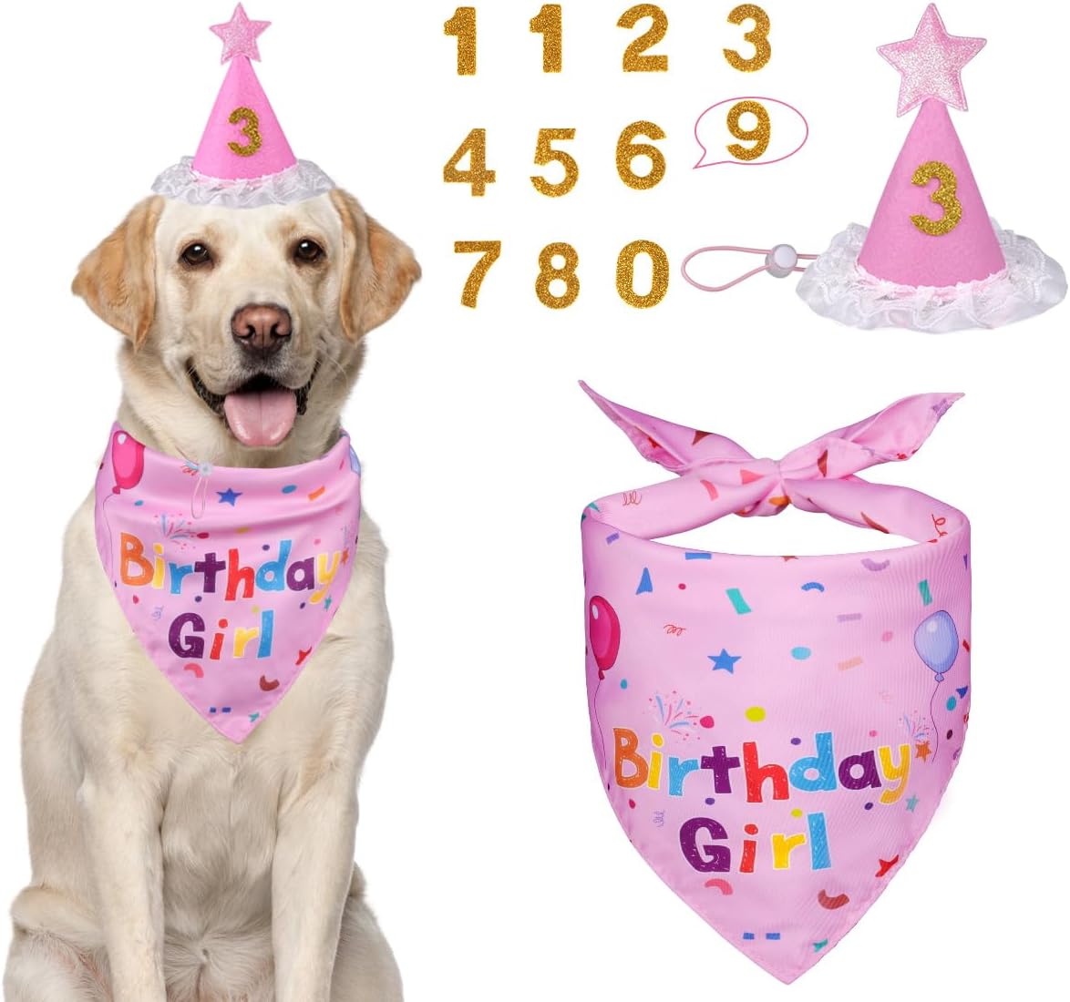 Dog Birthday Party Supplies,Dog Birthday Bandana,Dog Birthday Hat