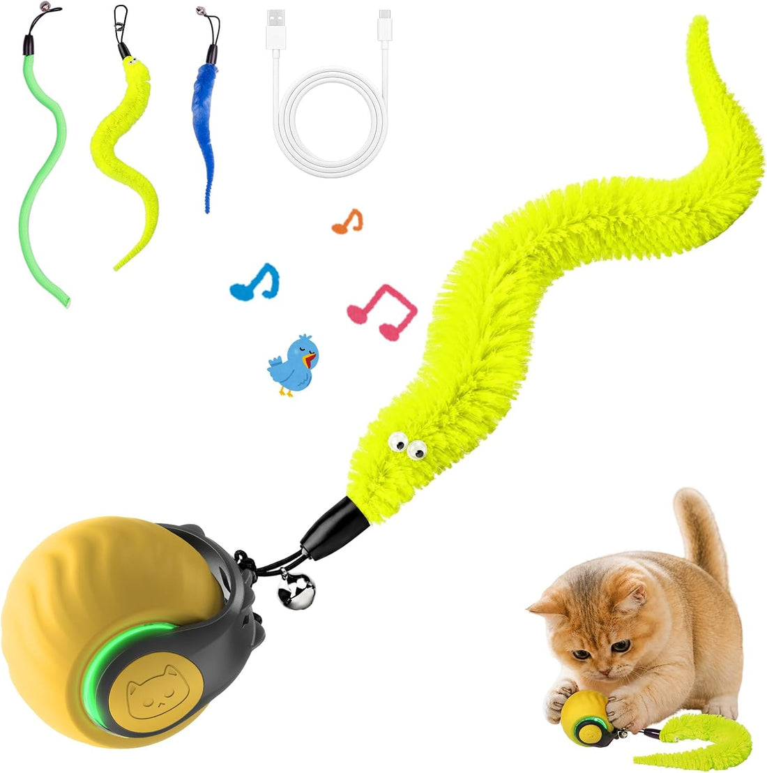 2026 Interactive Cat Toys with Bird Sounds & 3 Modes for Indoor Cats Play
