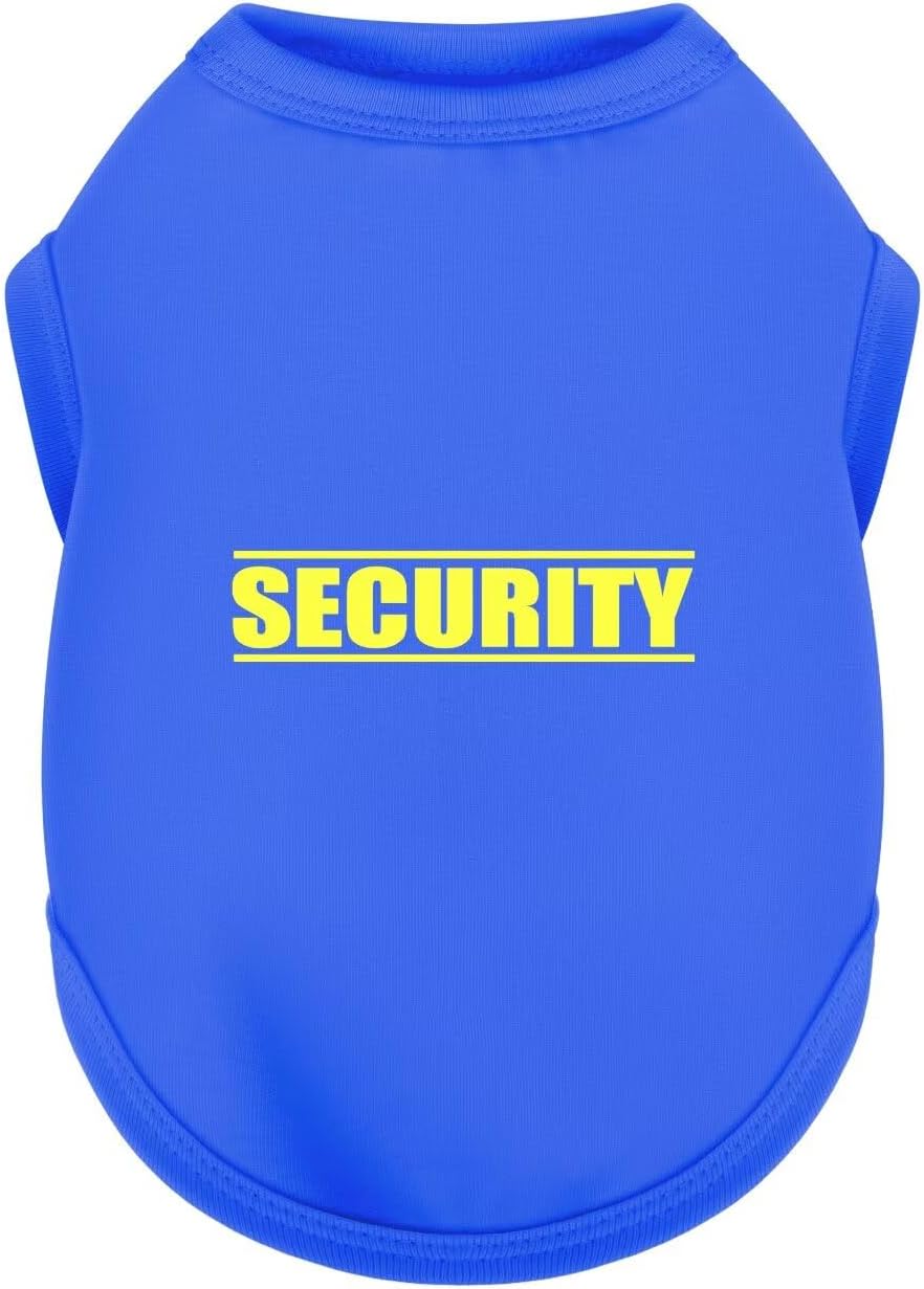 Discover Cozy Cotton Canine Wear: Soft, Lightweight, and Breathable Dog Shirt Vest with Eye-Catching Graphics(Security), Keeping Your Furry Friend Warm and Comfy! Black M