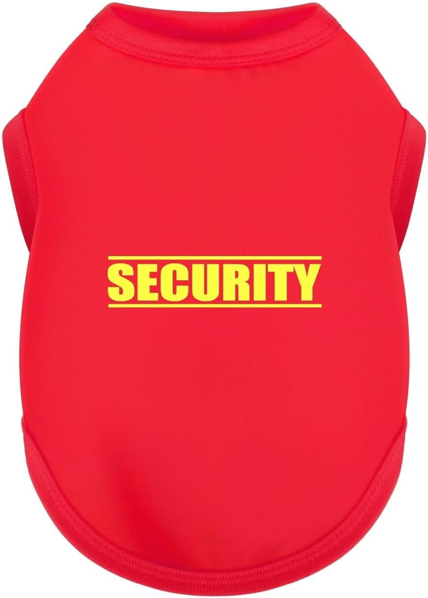 Discover Cozy Cotton Canine Wear: Soft, Lightweight, and Breathable Dog Shirt Vest with Eye-Catching Graphics(Security), Keeping Your Furry Friend Warm and Comfy! Black M