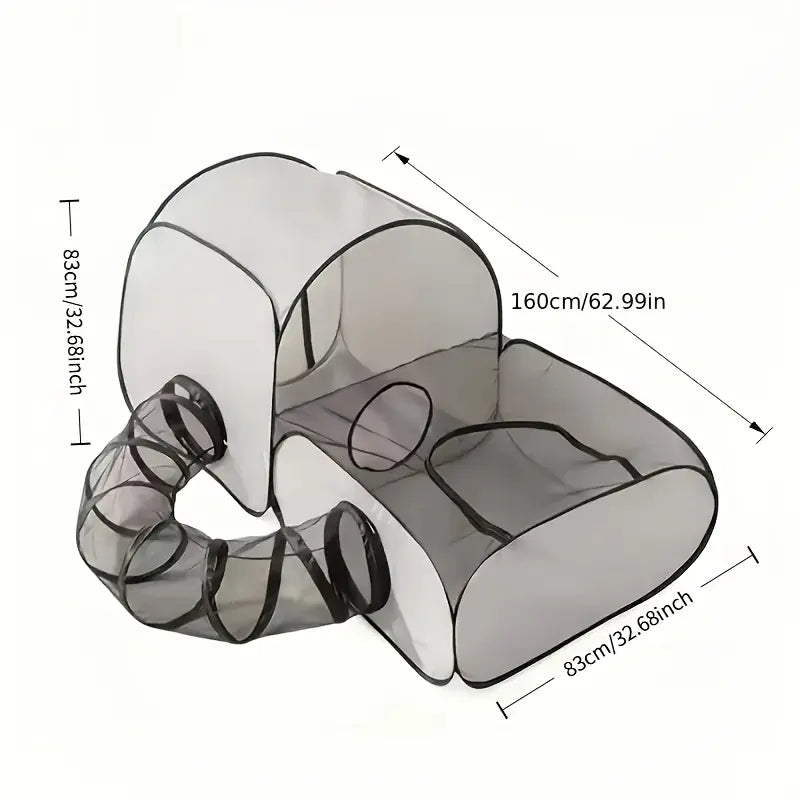 3-in-1 Cat Playpen with Tunnel Access & Breathable Mesh - Indoor/Outdoor Pet Travel