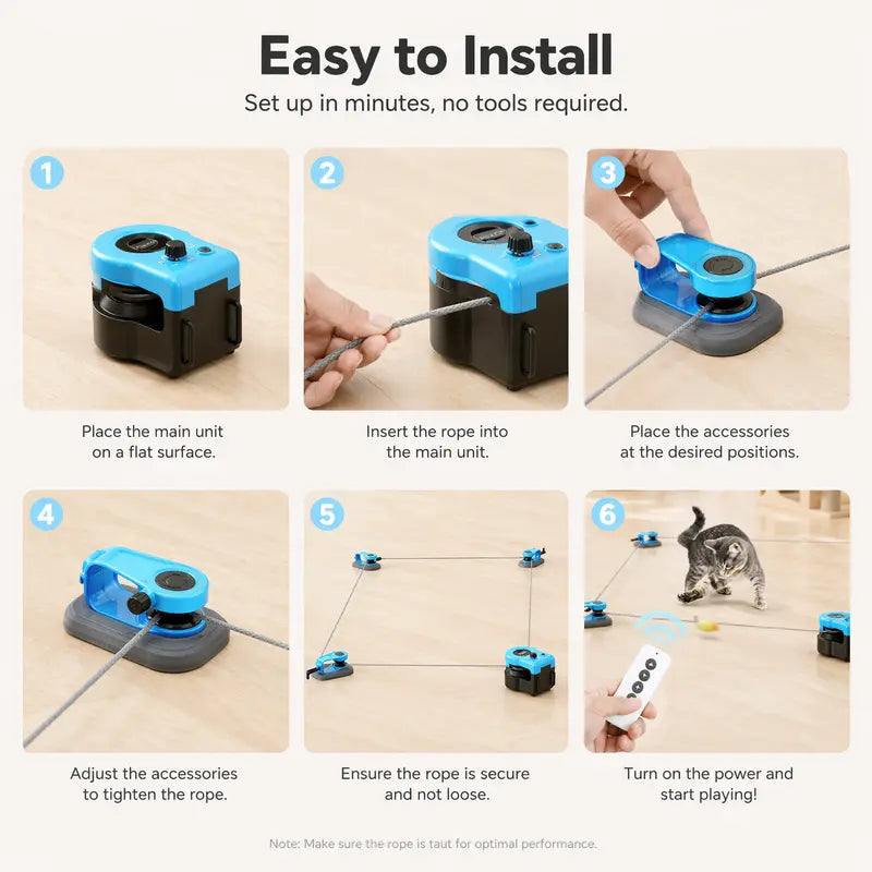Automatic Interactive Cat Teaser Toy with Remote - USB-C Rechargeable Indoor Cat Accessory