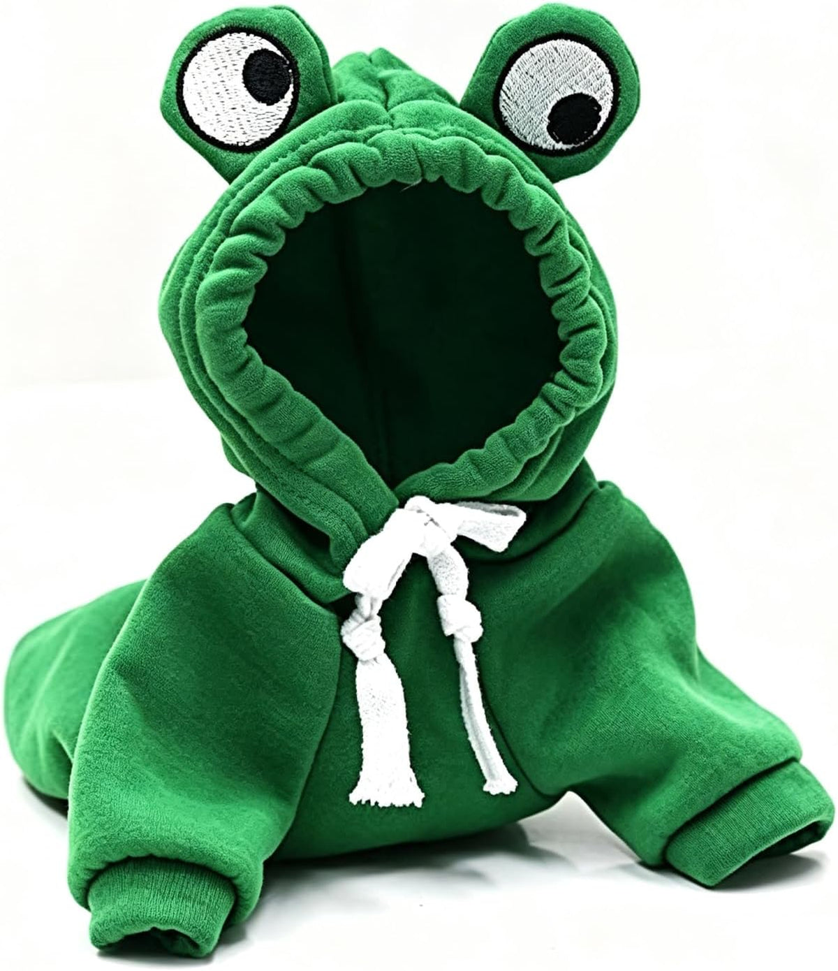 Warm Fleece Lined Dog Hoodie Winter Cute Coat Frog Costume XS