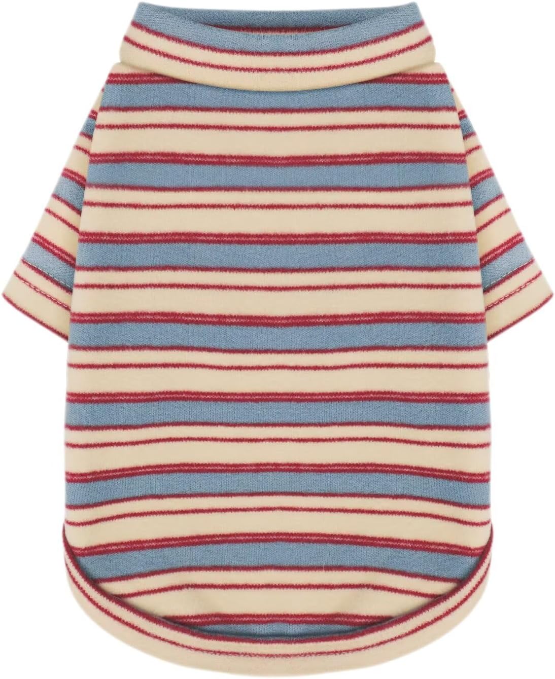 Stylish Striped Block Dog Shirt Breathable Clothes Red&Blue M