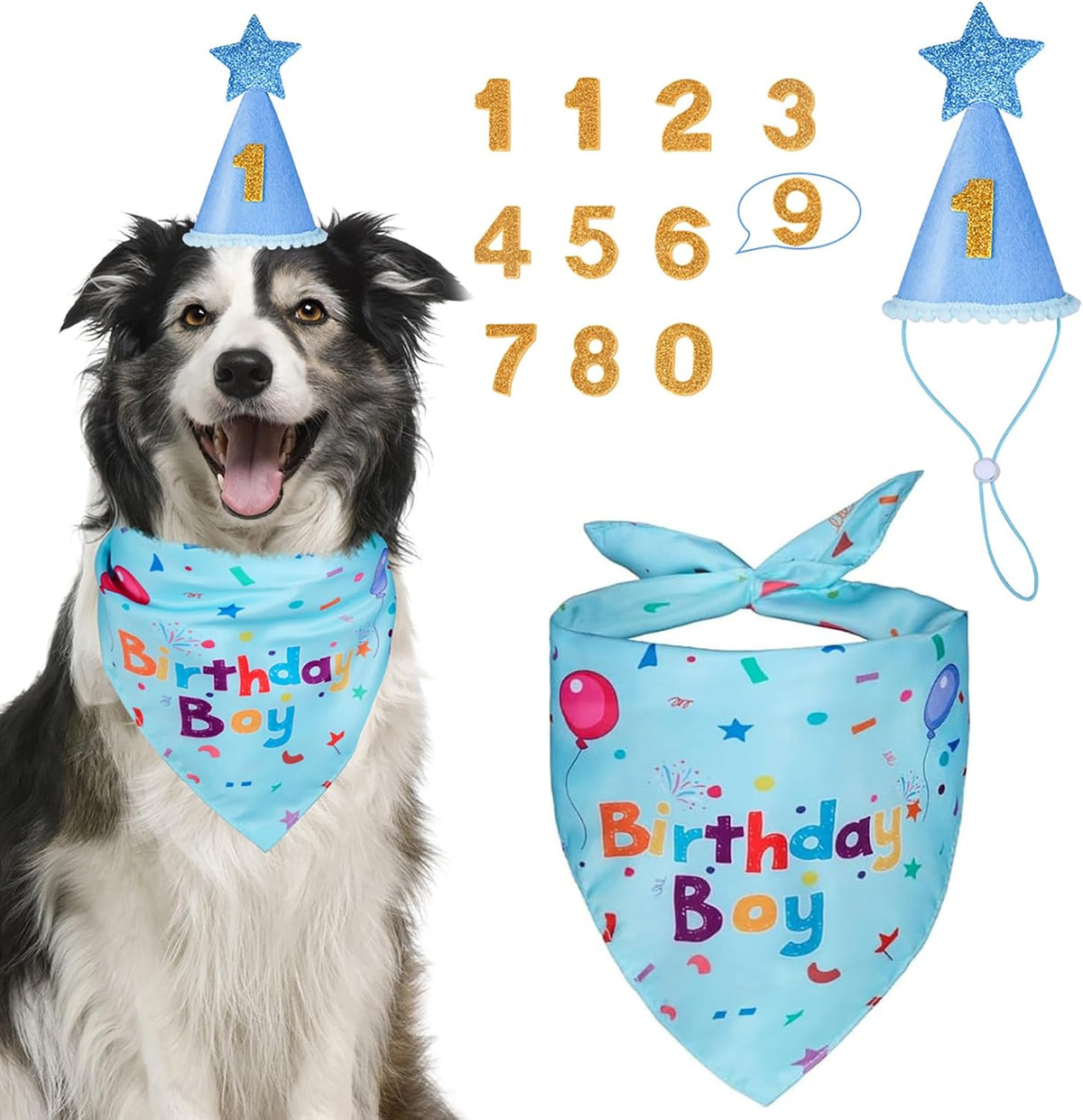 Dog Birthday Party Supplies,Dog Birthday Bandana,Dog Birthday Hat