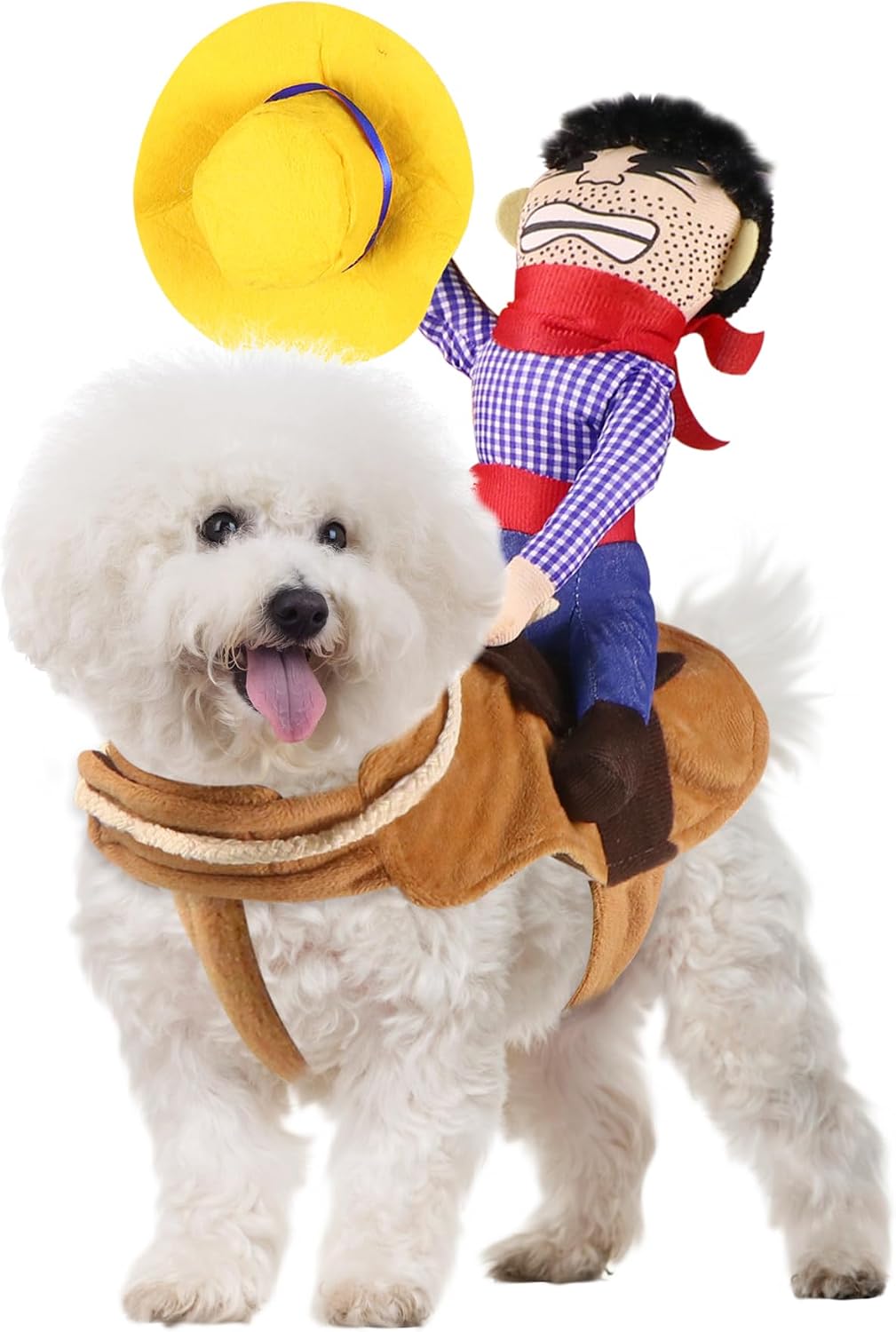Dog Cowboy Costume, Dog Halloween Costumes Cowboy Rider Dog Costume Funny Dog Costume for Small Medium Large X-Large Dogs (XX-Large)