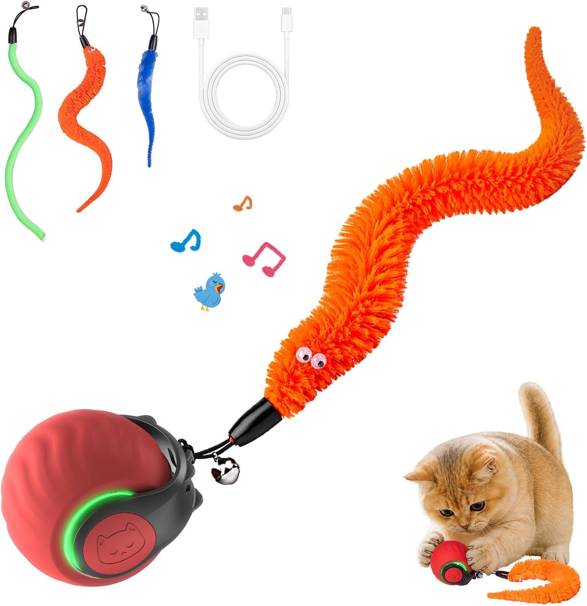 2026 Interactive Cat Toys with Bird Sounds & 3 Modes for Indoor Cats Play