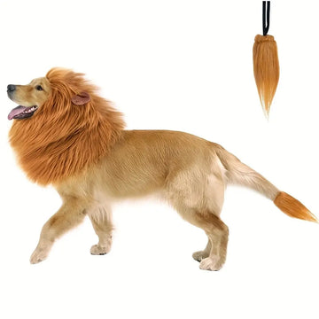 Lion Mane Dog Costume, Lion Mane Wig for Medium to Large Dogs, Halloween for Big Dogs, Fun Pet Dress-Up Gear