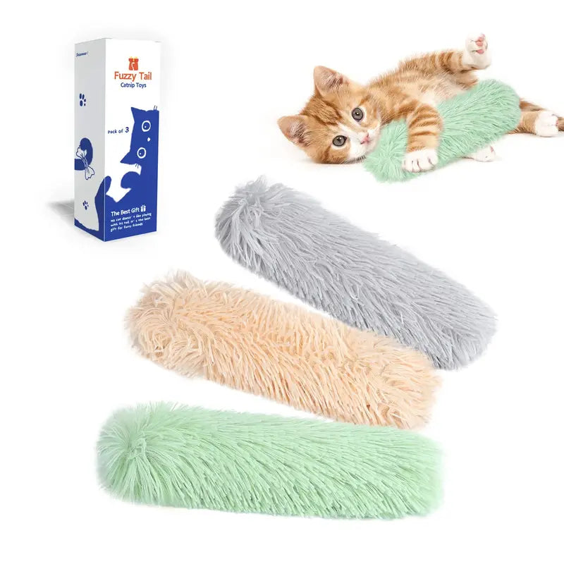 Potaroma Cat Kicker Toys with Catnip, 3-Pack Plush Plush Pillows