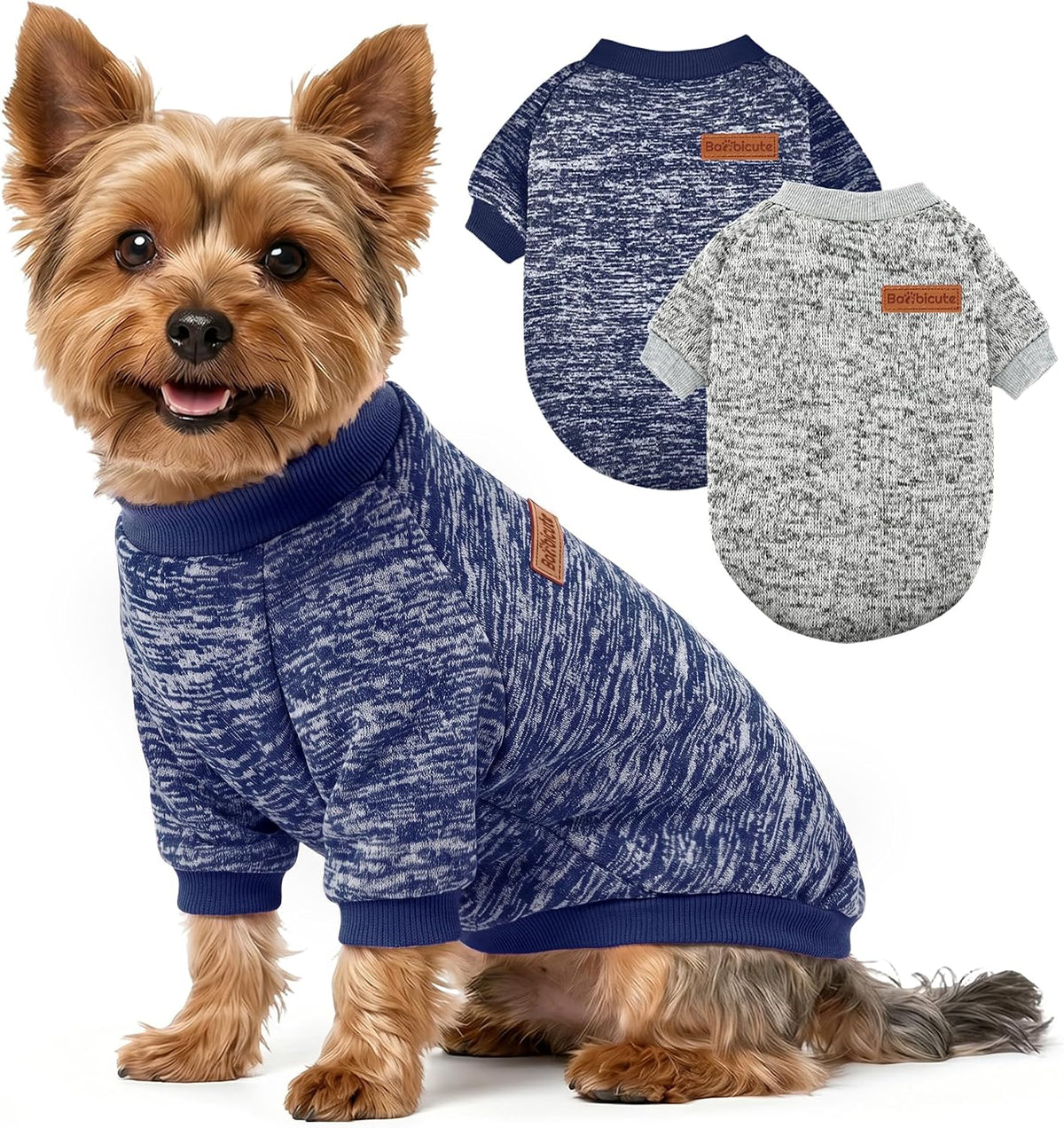 3 Pack Dog Sweaters for Small Dogs Girl Boy Winter Fleece Clothes Warm Soft Dog Sweatshirt Outfit for Dogs Cats Pet Apparel