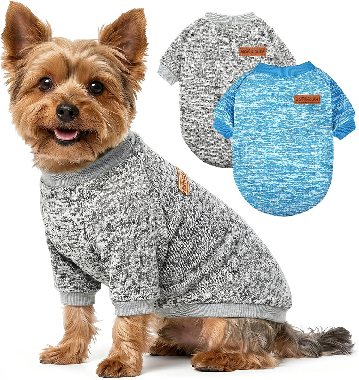 3 Pack Dog Sweaters for Small Dogs Girl Boy Winter Fleece Clothes Warm Soft Dog Sweatshirt Outfit for Dogs Cats Pet Apparel