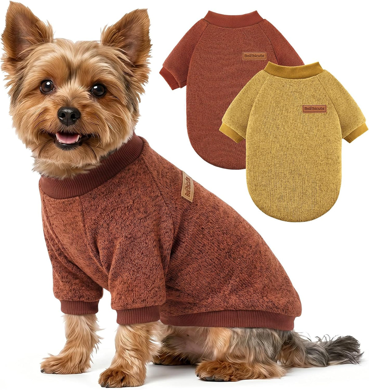 3 Pack Dog Sweaters for Small Dogs Girl Boy Winter Fleece Clothes Warm Soft Dog Sweatshirt Outfit for Dogs Cats Pet Apparel