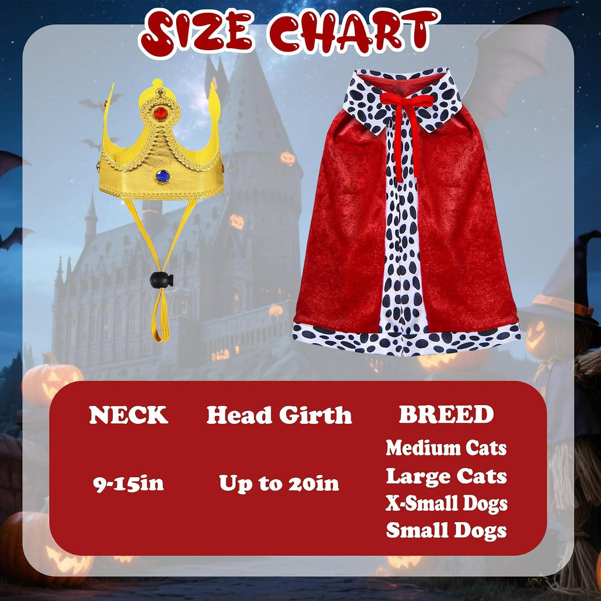 Cat Halloween Costumes, Pet Cat King Costume King Red Cloak Golden Crown Set Halloween King Prince Costumes for Cats Kitty Small Dogs