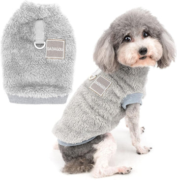 Soft Fleece Pullover Dog Coat – Warm Winter Jacket with D-Ring for Small Pets