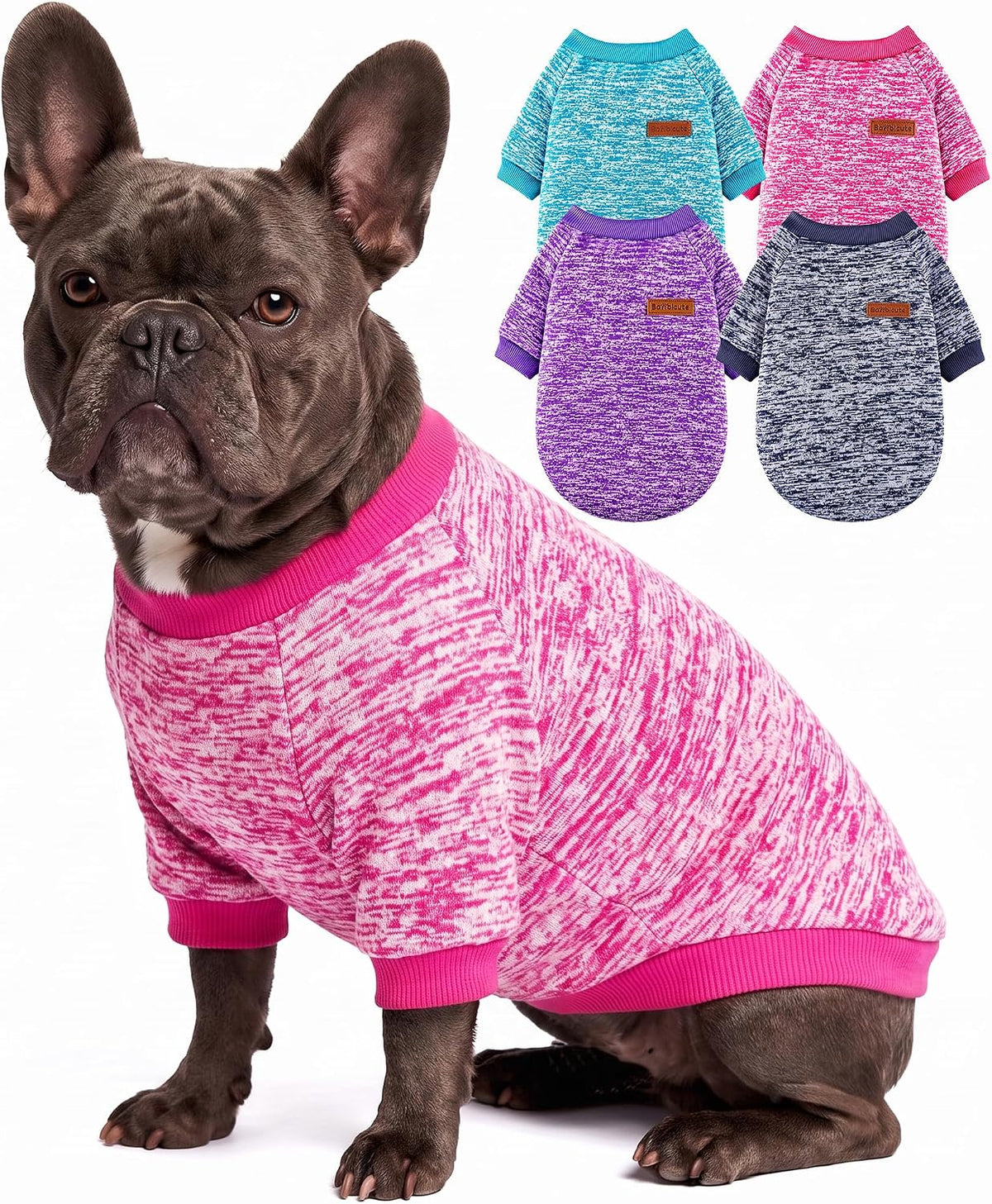 3 Pack Dog Sweaters for Small Dogs Girl Boy Winter Fleece Clothes Warm Soft Dog Sweatshirt Outfit for Dogs Cats Pet Apparel