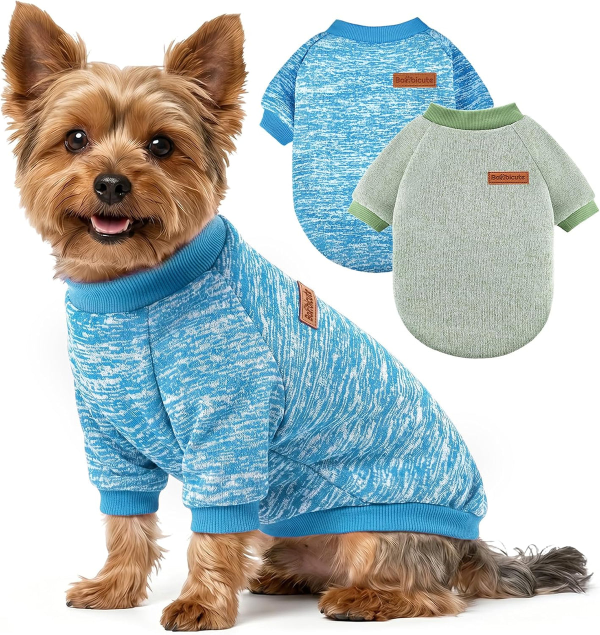 3 Pack Dog Sweaters for Small Dogs Girl Boy Winter Fleece Clothes Warm Soft Dog Sweatshirt Outfit for Dogs Cats Pet Apparel