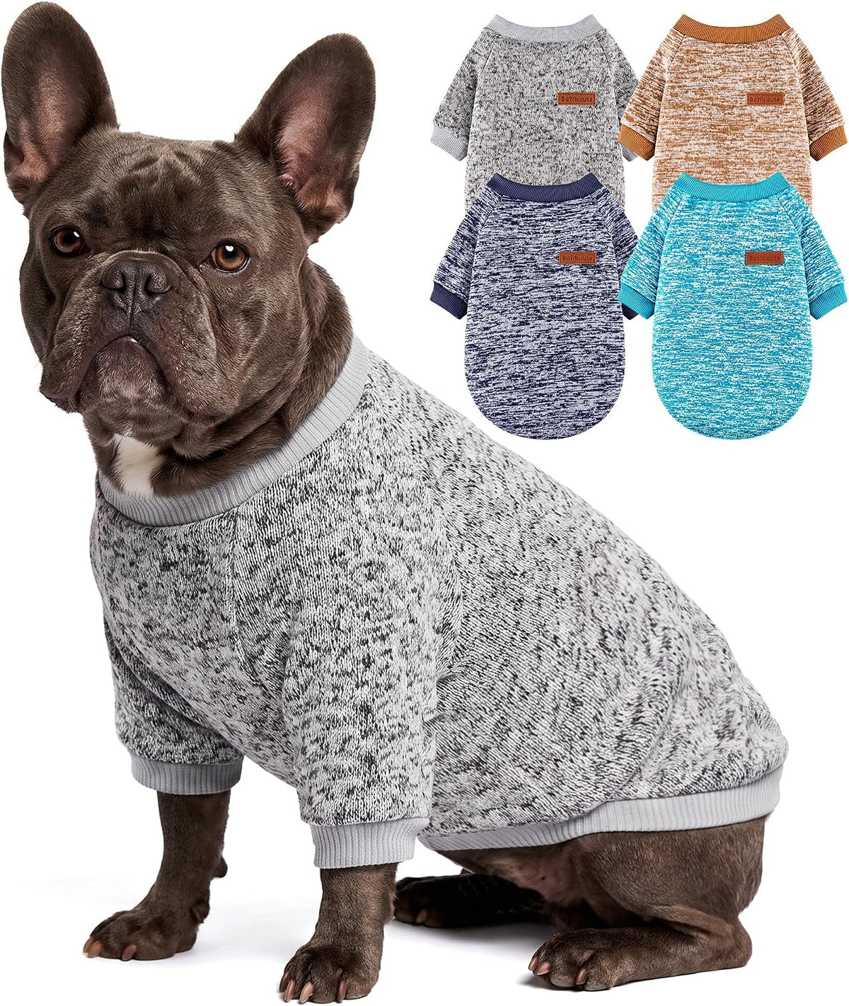 3 Pack Dog Sweaters for Small Dogs Girl Boy Winter Fleece Clothes Warm Soft Dog Sweatshirt Outfit for Dogs Cats Pet Apparel