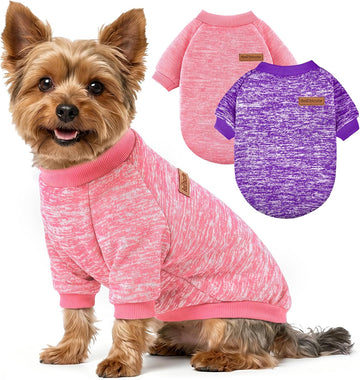 3 Pack Dog Sweaters for Small Dogs Girl Boy Winter Fleece Clothes Warm Soft Dog Sweatshirt Outfit for Dogs Cats Pet Apparel