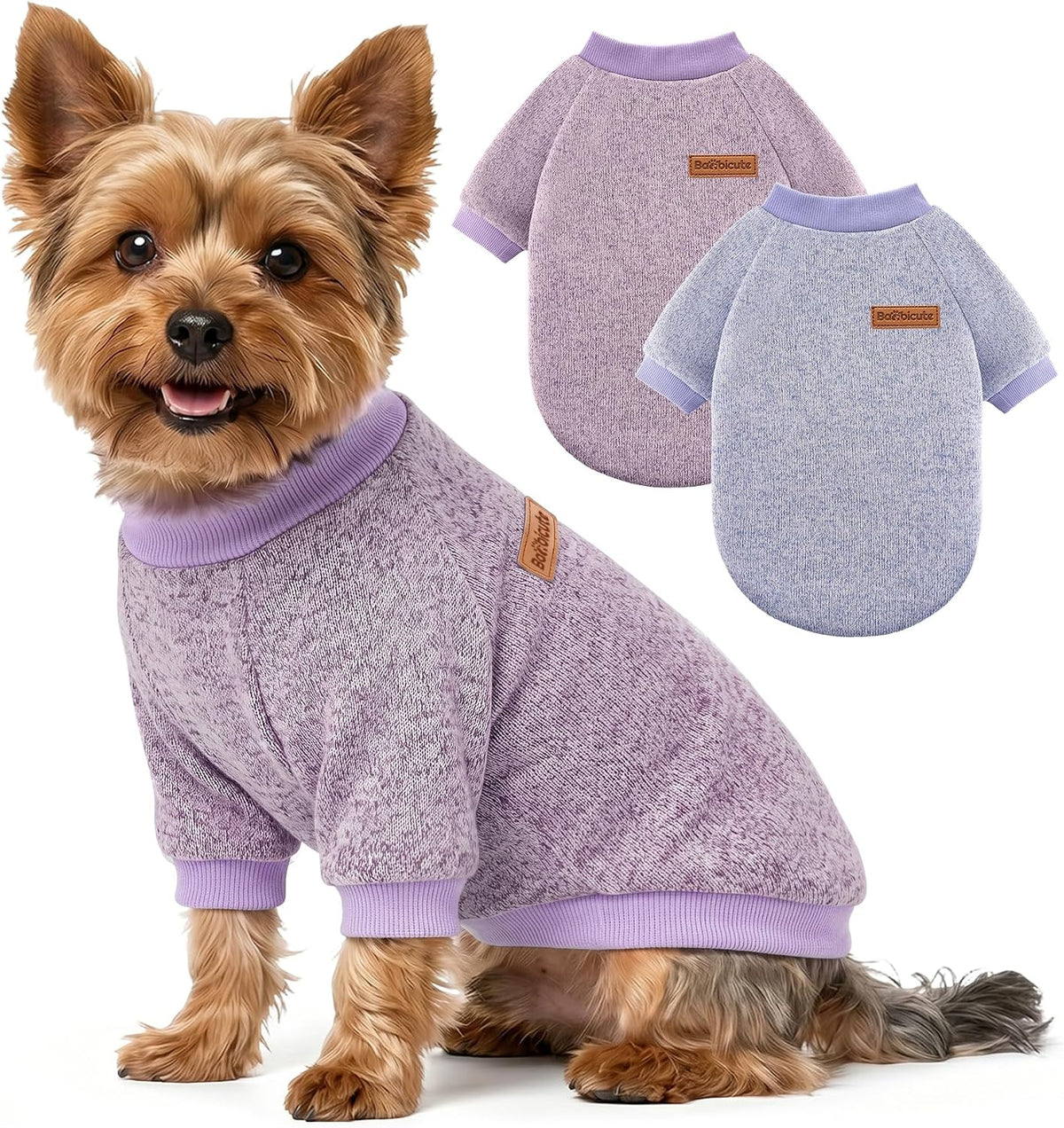 3 Pack Dog Sweaters for Small Dogs Girl Boy Winter Fleece Clothes Warm Soft Dog Sweatshirt Outfit for Dogs Cats Pet Apparel