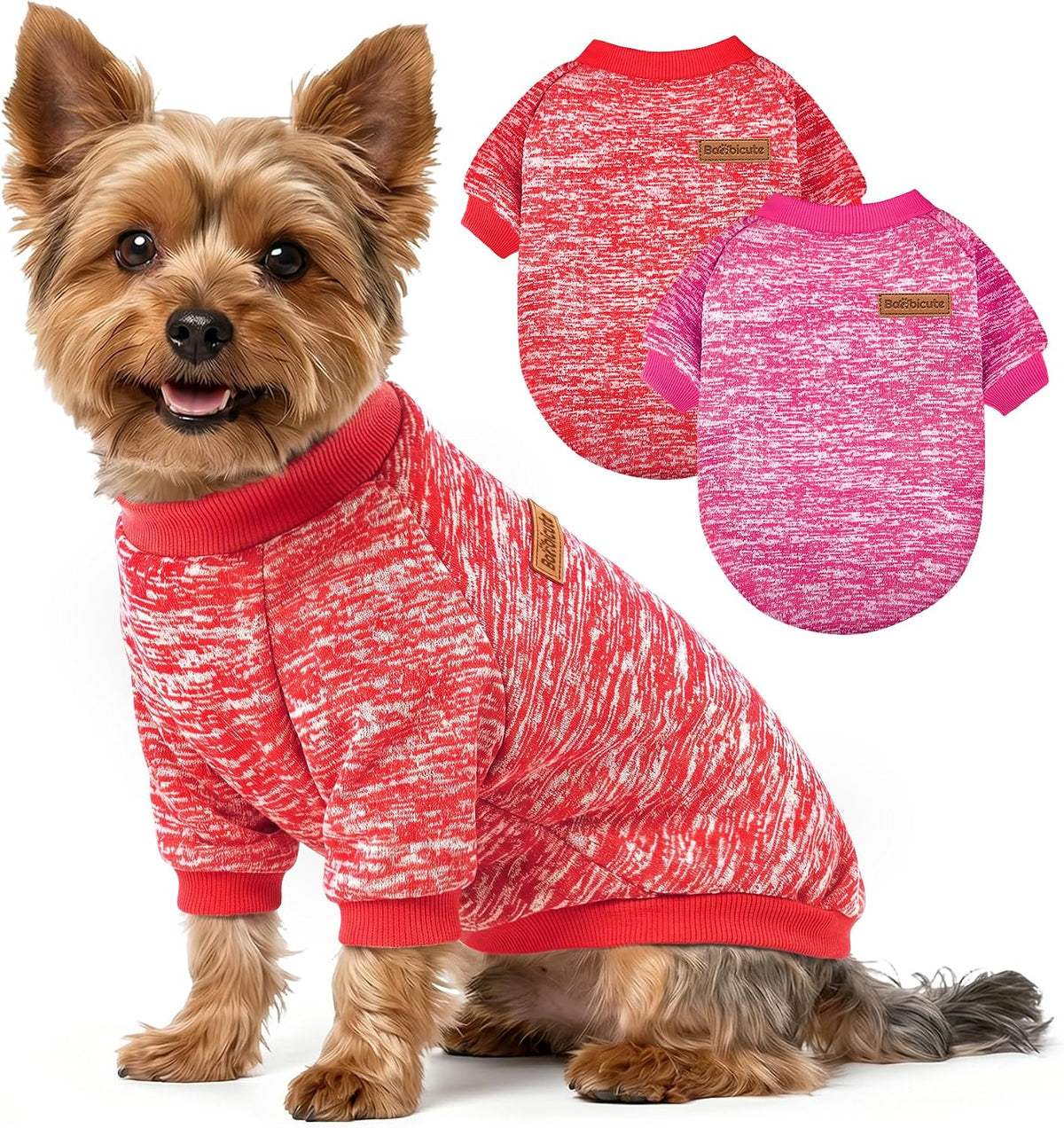 3 Pack Dog Sweaters for Small Dogs Girl Boy Winter Fleece Clothes Warm Soft Dog Sweatshirt Outfit for Dogs Cats Pet Apparel