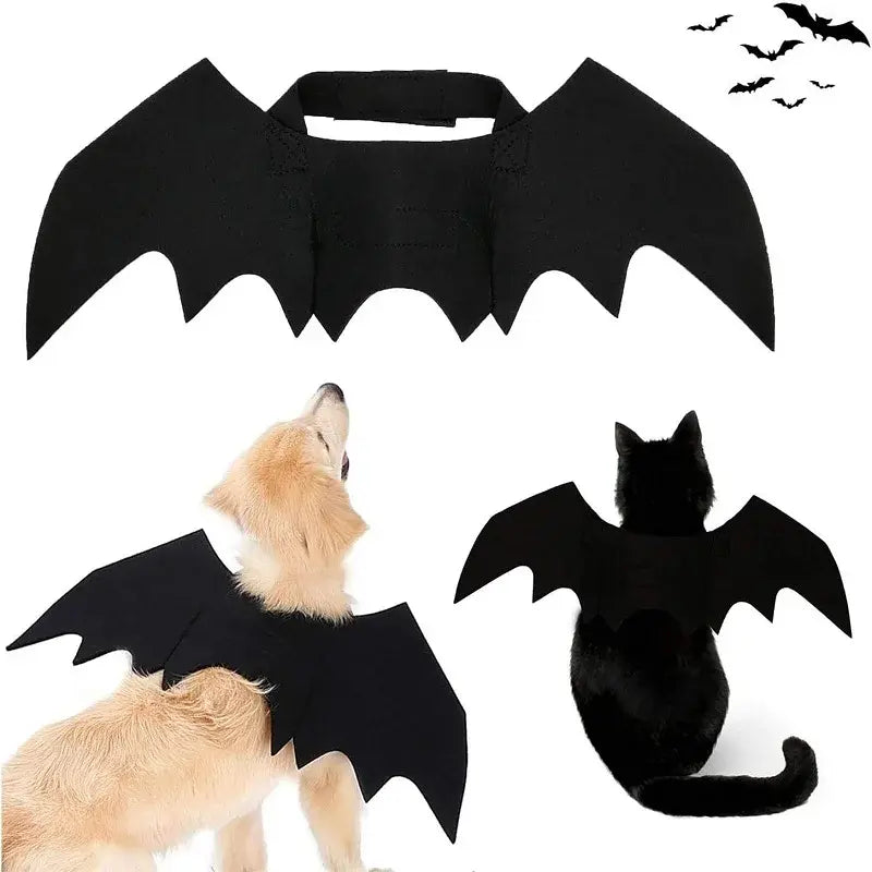 Bat Wing Pet Costume for Cats & Small Dogs, Funny Halloween Dress-Up Outfit