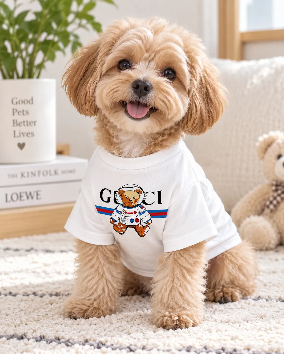 Lightweight Summer Dog T-Shirt – GG Bear Short Sleeve Clothes for Small & Medium Dogs Designer