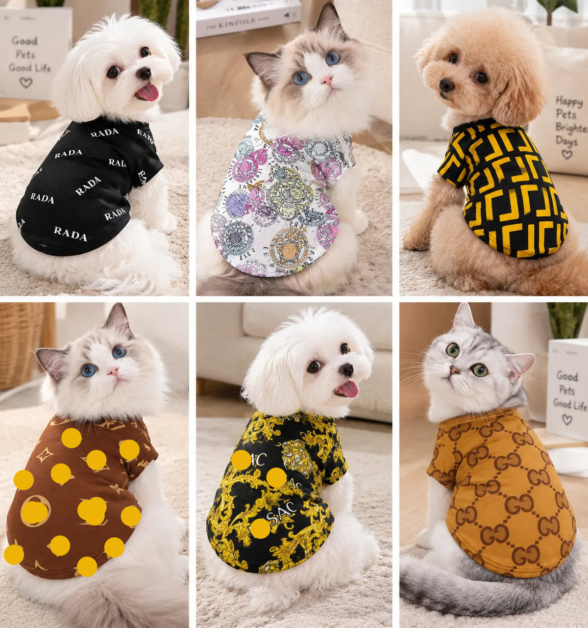 Breathable Summer Dog T-Shirt – Cute Printed Clothes for Dogs & Cats Designer