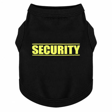 Discover Cozy Cotton Canine Wear: Soft, Lightweight, and Breathable Dog Shirt Vest with Eye-Catching Graphics(Security), Keeping Your Furry Friend Warm and Comfy! Black M