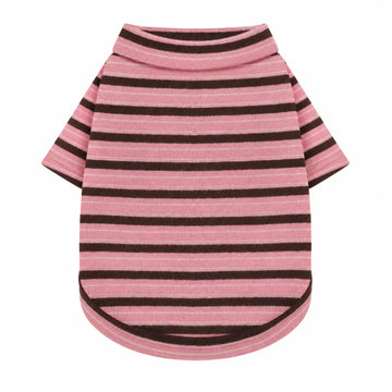 Stylish Striped Block Dog Shirt Breathable Clothes Red&Blue M