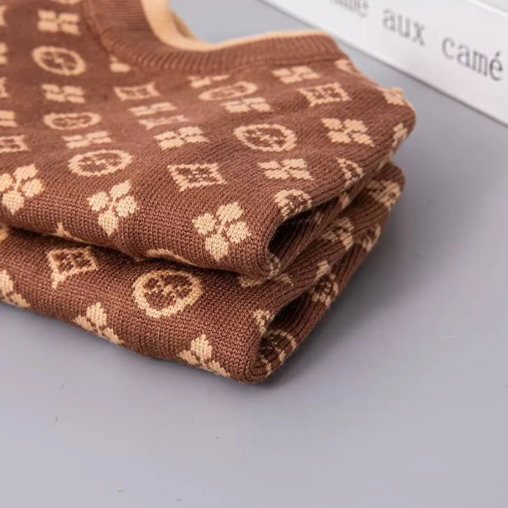 Brown Monogram Chewy Dog Sweater
