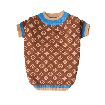 Brown Monogram Chewy Dog Sweater