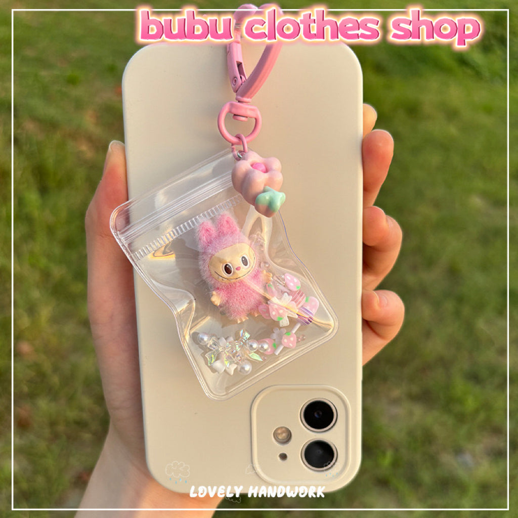 Flocking Labubu Accessory / Keychain