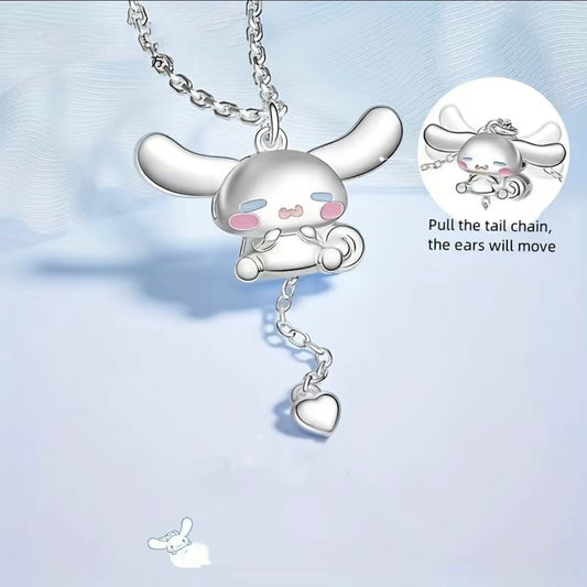 saro cm necklace with movable tail & ears