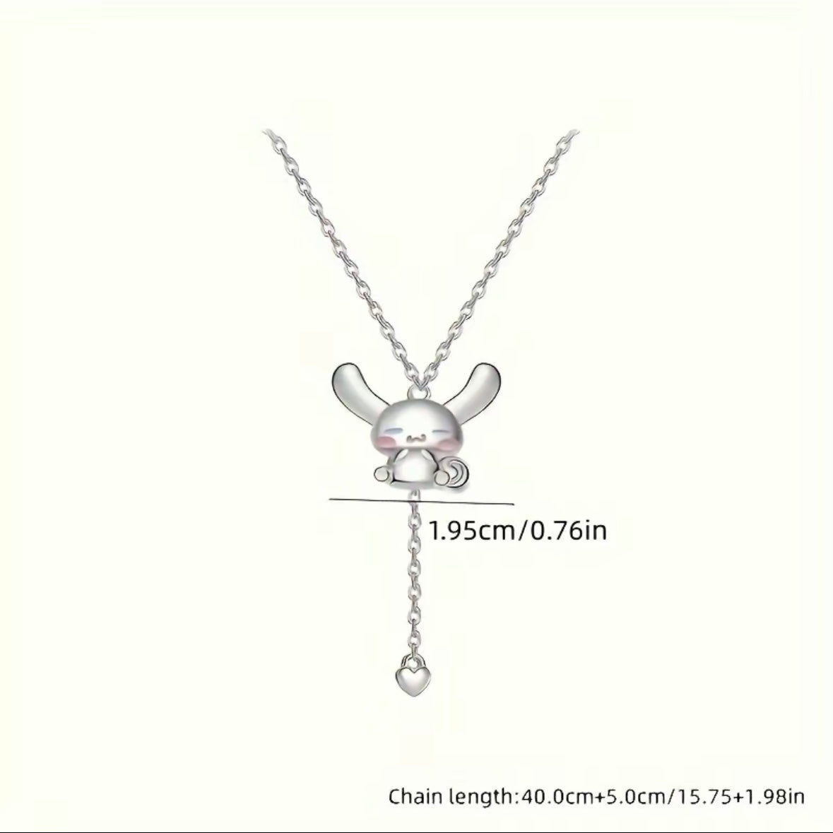 saro cm necklace with movable tail & ears