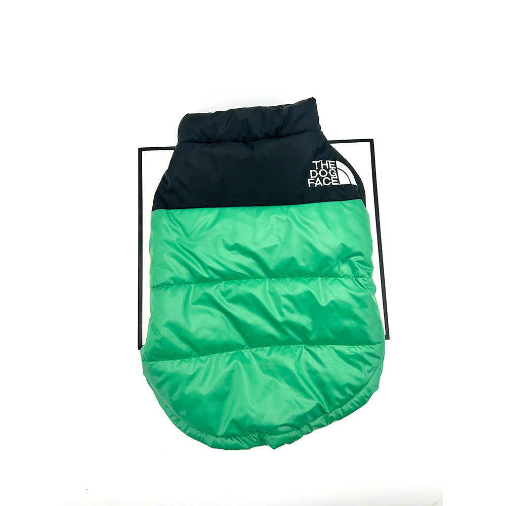 Cross-border trendy brand dog clothes jacket DOG FACE warm Teddy Schnauzer Shiba Inu Corgi pet cotton jacket